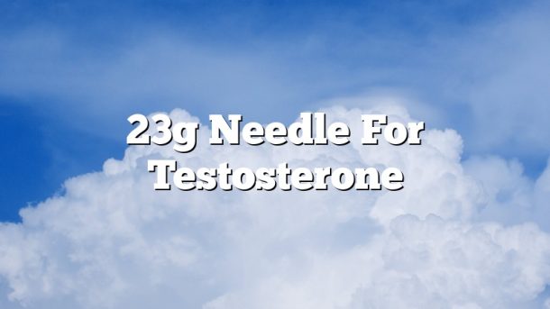 23g Needle For Testosterone
