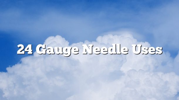 24 Gauge Needle Uses