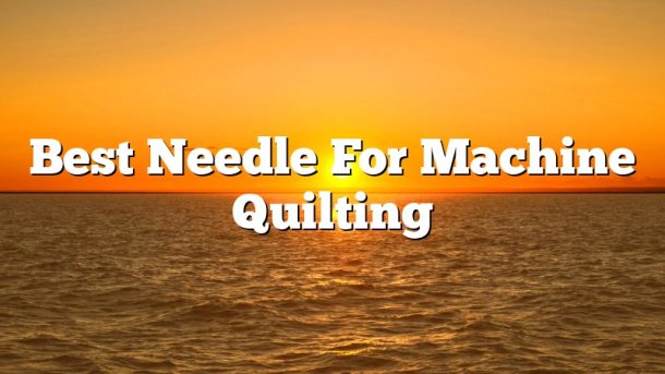 Best Needle For Machine Quilting