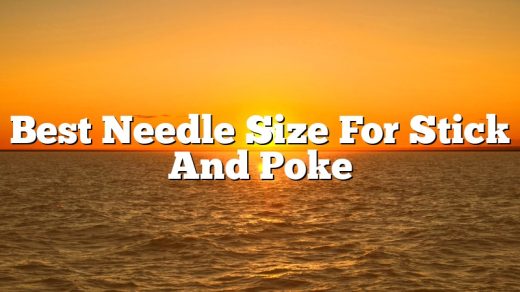 Best Needle Size For Stick And Poke