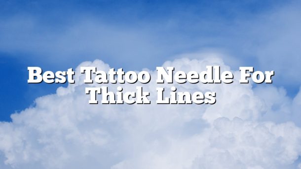 Best Tattoo Needle For Thick Lines
