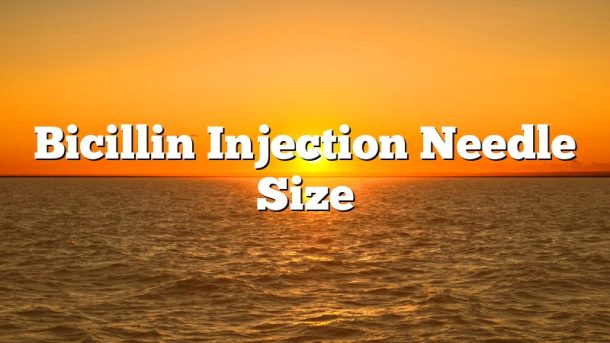 Bicillin Injection Needle Size