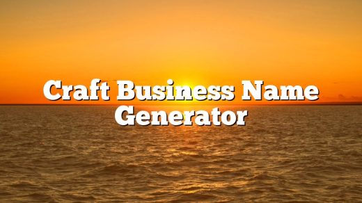 Craft Business Name Generator
