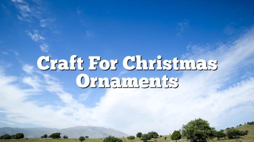 Craft For Christmas Ornaments