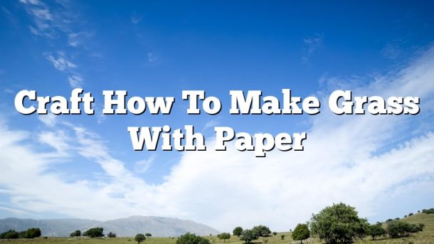 Craft How To Make Grass With Paper
