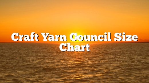 Craft Yarn Council Size Chart