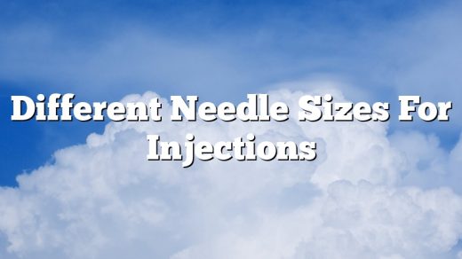 Different Needle Sizes For Injections