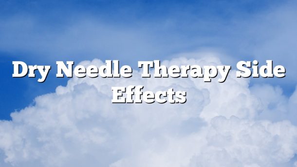 Dry Needle Therapy Side Effects