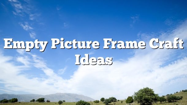 Empty Picture Frame Craft Ideas