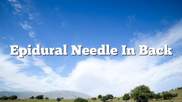 Epidural Needle In Back