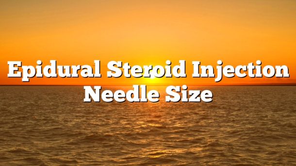 Epidural Steroid Injection Needle Size