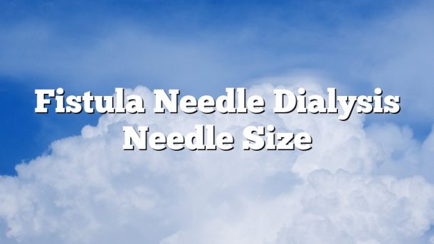 Fistula Needle Dialysis Needle Size