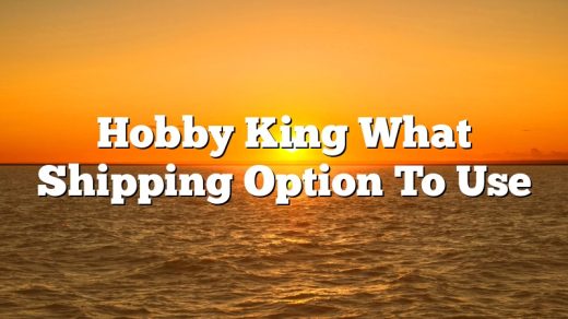Hobby King What Shipping Option To Use