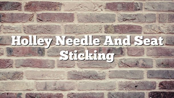 Holley Needle And Seat Sticking