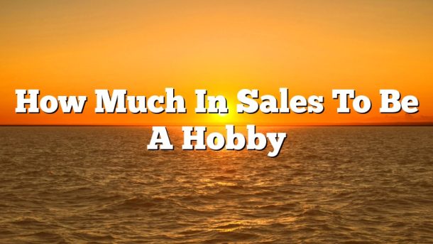How Much In Sales To Be A Hobby