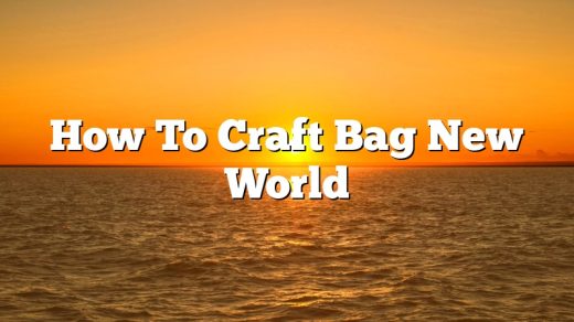How To Craft Bag New World