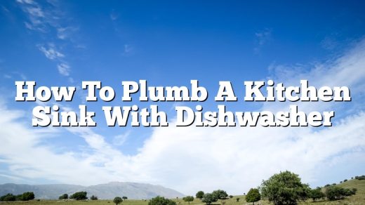 How To Plumb A Kitchen Sink With Dishwasher