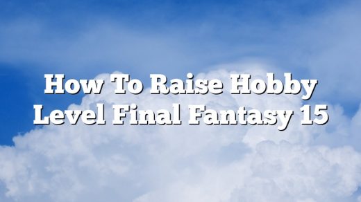 How To Raise Hobby Level Final Fantasy 15