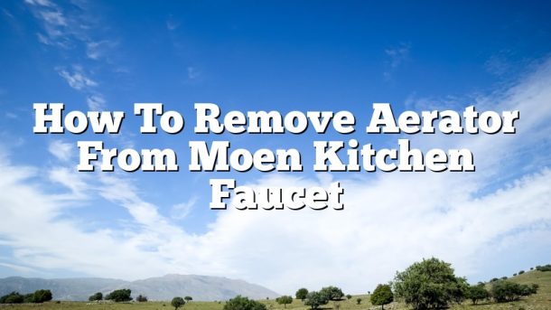 How To Remove Aerator From Moen Kitchen Faucet