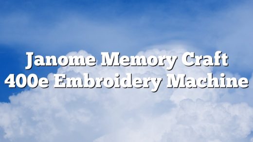 Janome Memory Craft 400e Embroidery Machine