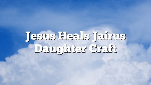 Jesus Heals Jairus Daughter Craft