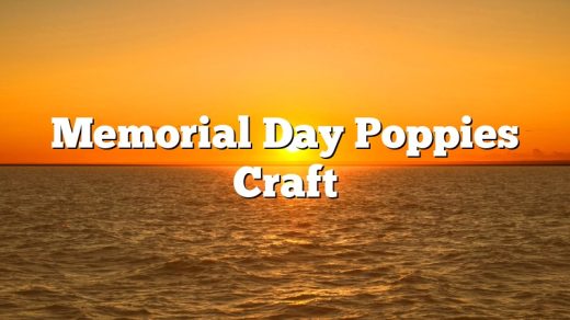 Memorial Day Poppies Craft