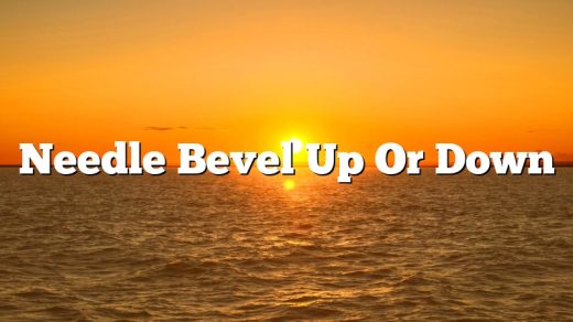 Needle Bevel Up Or Down