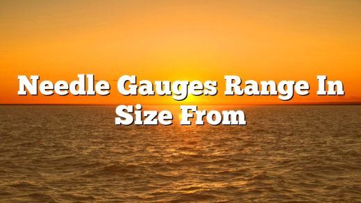Needle Gauges Range In Size From