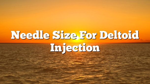 Needle Size For Deltoid Injection