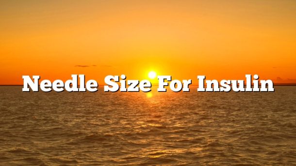 Needle Size For Insulin