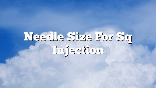 Needle Size For Sq Injection
