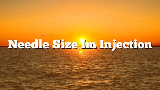 Needle Size Im Injection