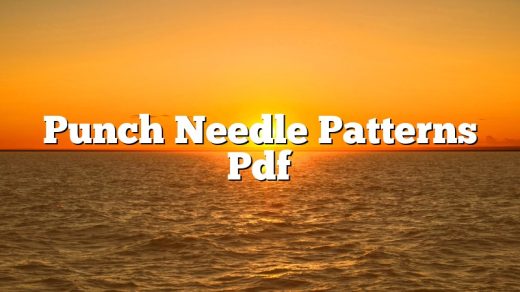 Punch Needle Patterns Pdf