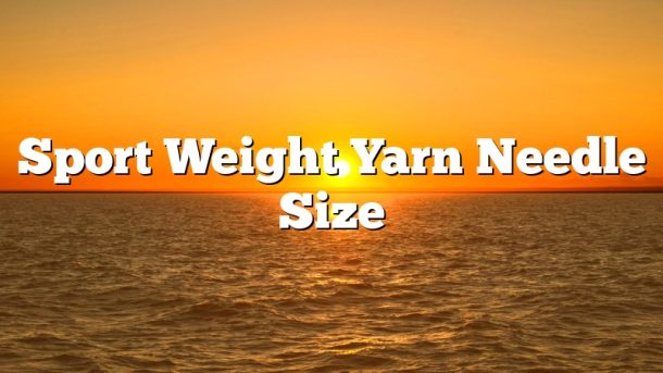 Sport Weight Yarn Needle Size