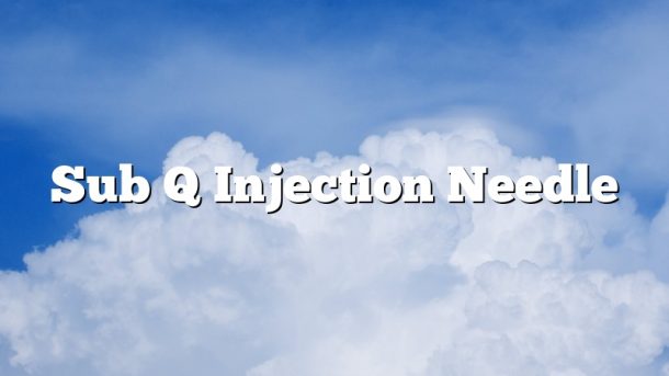 Sub Q Injection Needle