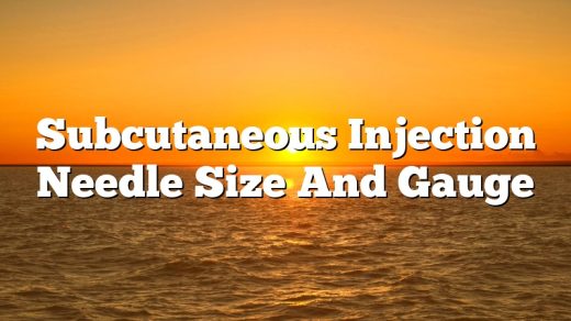 Subcutaneous Injection Needle Size And Gauge
