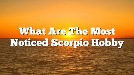 What Are The Most Noticed Scorpio Hobby