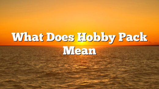 What Does Hobby Pack Mean