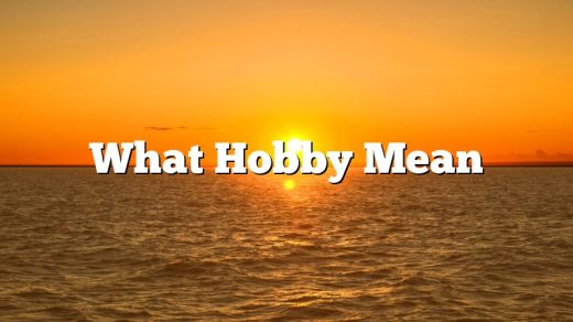 What Hobby Mean
