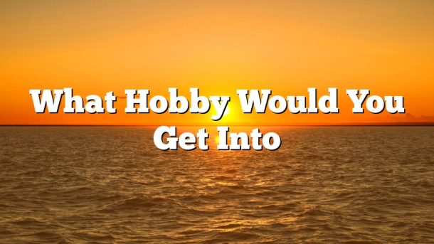 What Hobby Would You Get Into