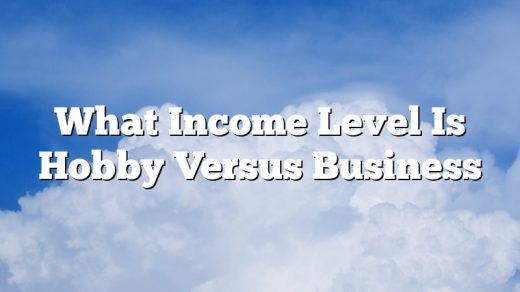 What Income Level Is Hobby Versus Business