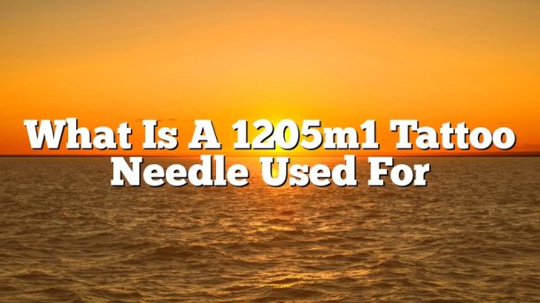 What Is A 1205m1 Tattoo Needle Used For