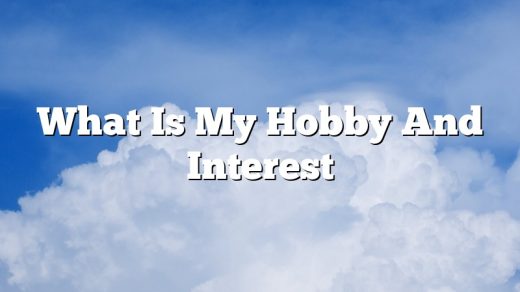 What Is My Hobby And Interest