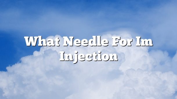 What Needle For Im Injection