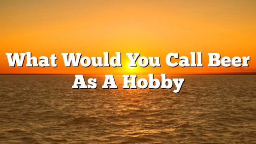 What Would You Call Beer As A Hobby