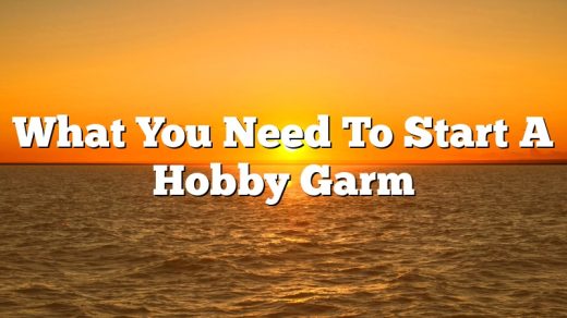 What You Need To Start A Hobby Garm